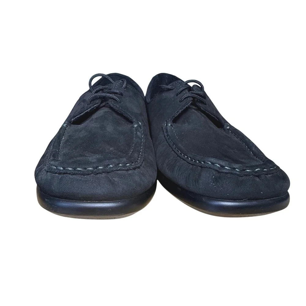 SAS Womens Black Suede‎ Lace Up Oxford Moc Comfort Shoes Size 9 M Aetrex Insert